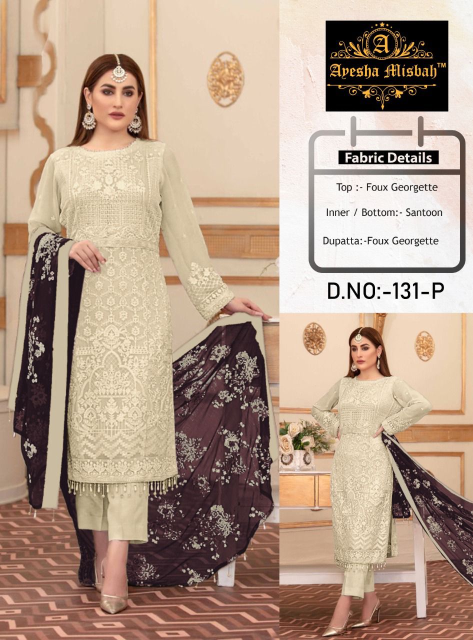 Ayesha Misbah 131 Festive Wear Designer Georgette Salwar Suits Collection